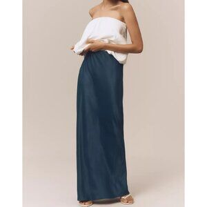 The Tilda Maxi Slip Skirt - Color Rich Deep Blue